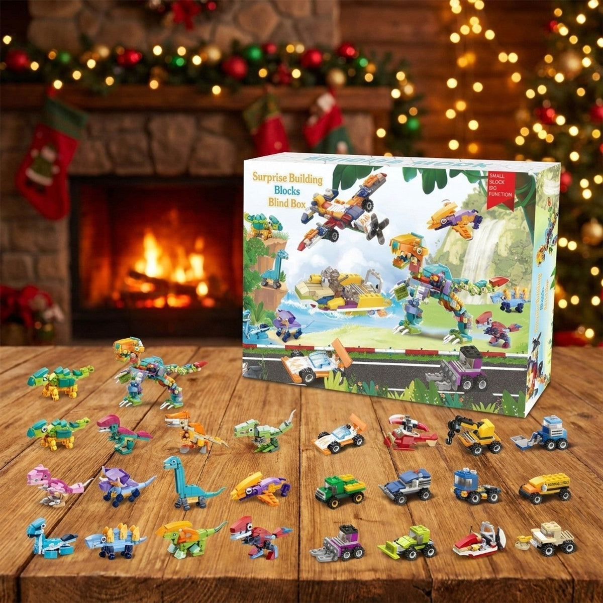 Kids' Dinosaur and Vehicle Advent Calendar – 24 Mini Brick Builds
