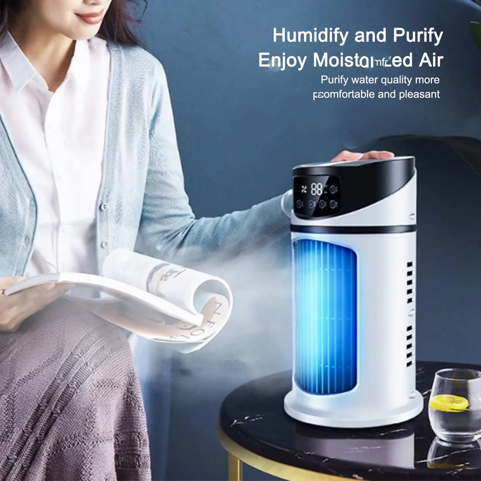 Portable Air Conditioner with Humidifier & Fan – USB Powered