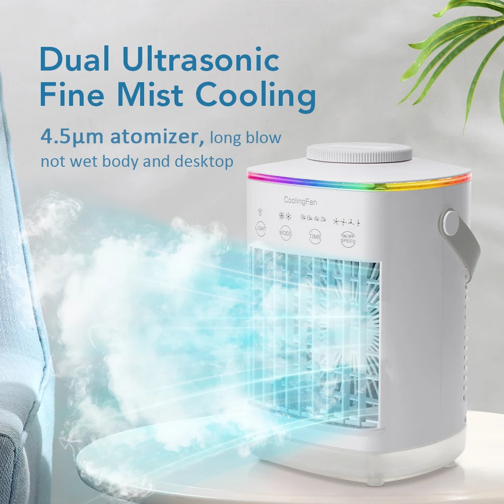 Portable Air Cooler with Humidifier and LED Night Light