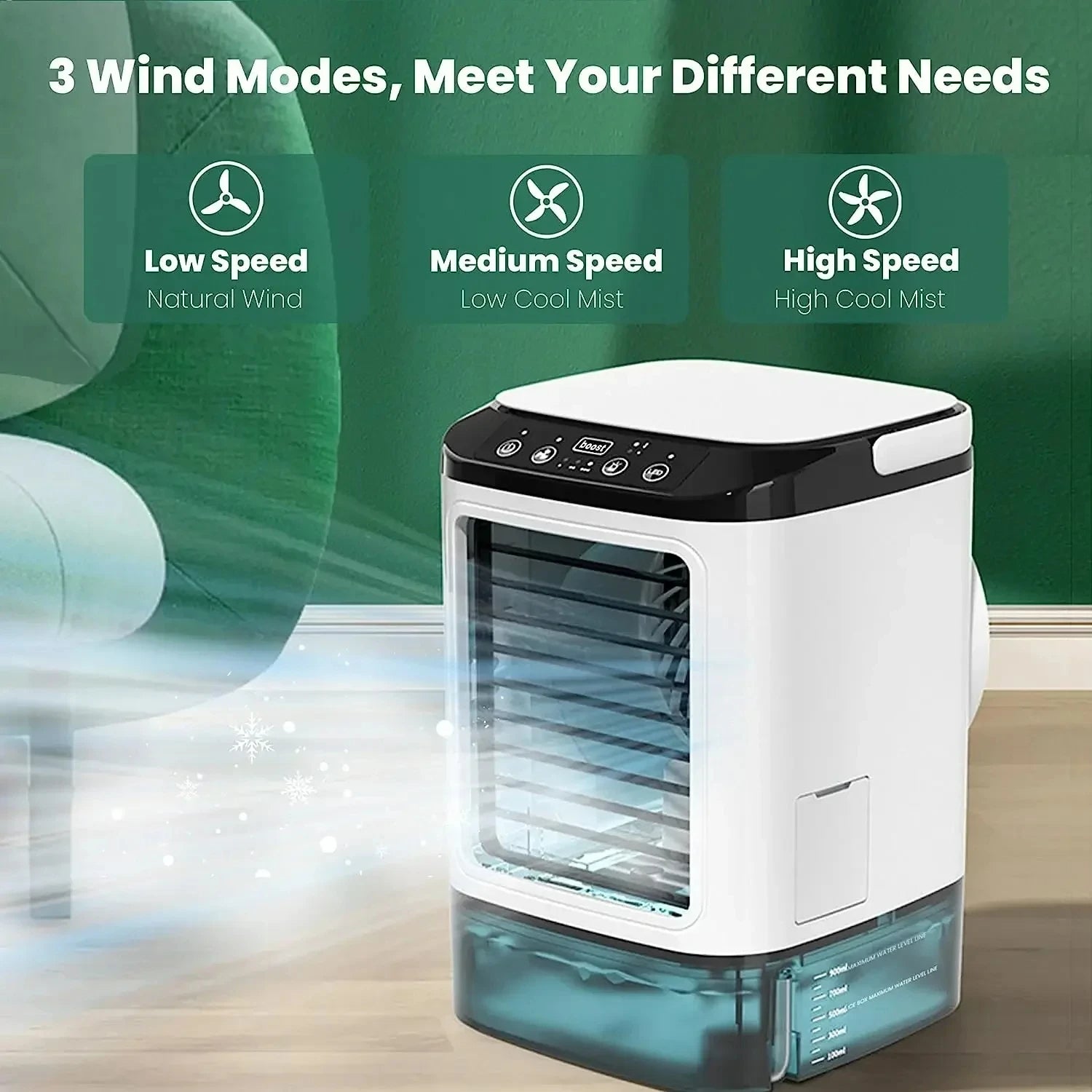 Portable Air Cooler with Ultrasonic Misting | 3-Speed Mini AC