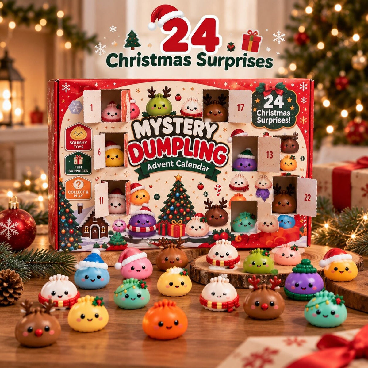 24-Day Squishy Advent Calendar – Collectible Fidget Toys