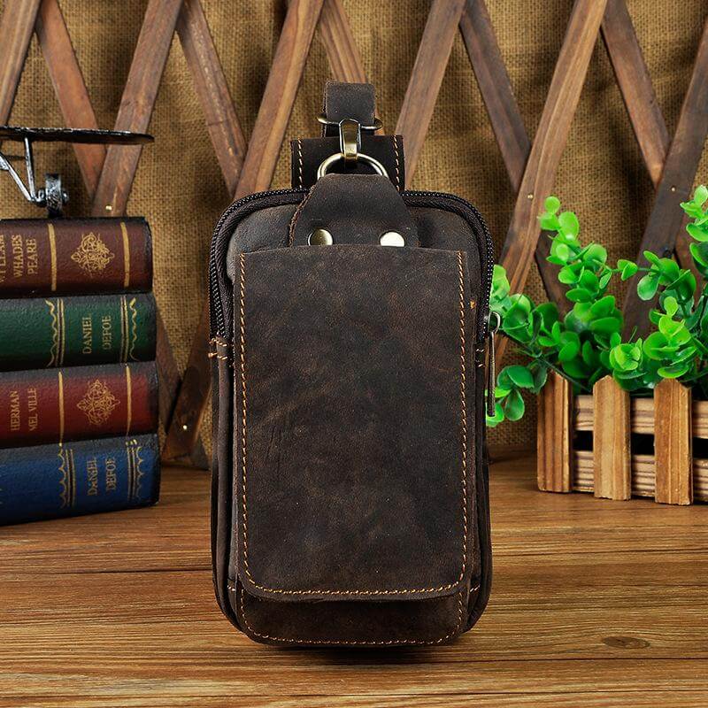 Genuine Leather Men's Waist Pack – Brown