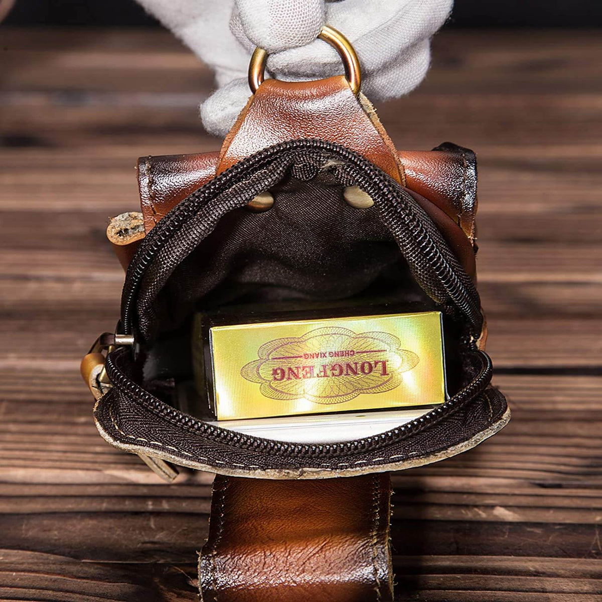 Genuine Leather Men's Waist Pack – Adjustable Brown