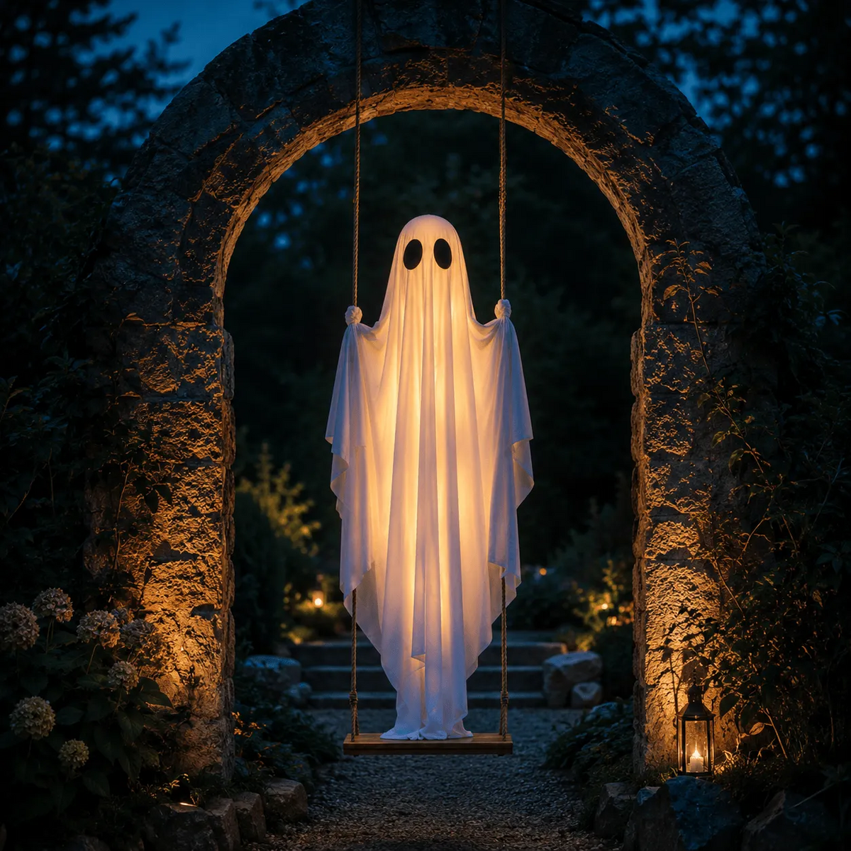 5FT Hanging Ghost Halloween Decoration with LED Lights
