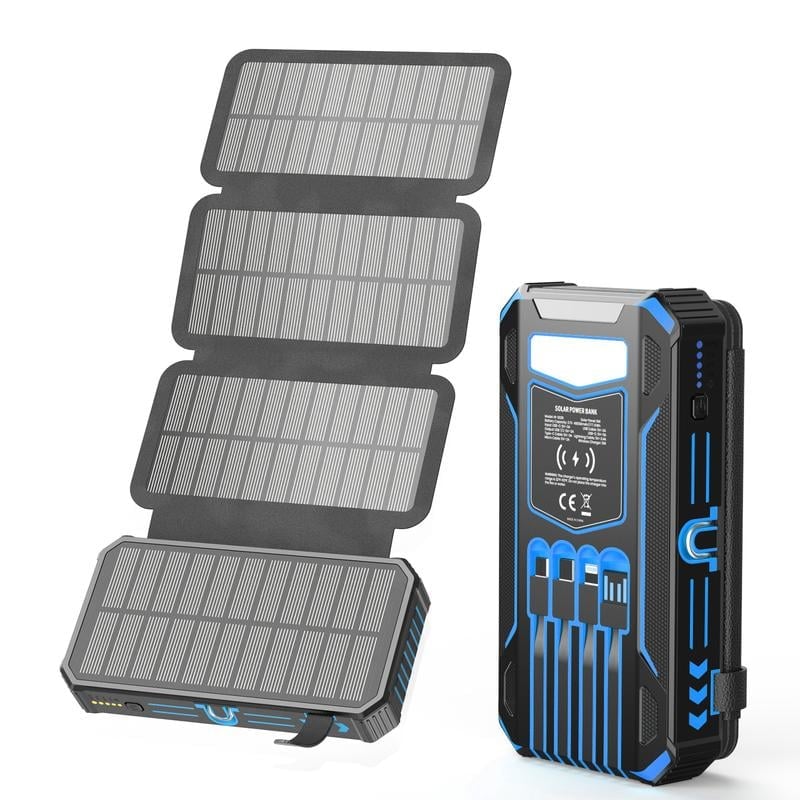 20000mAh Solar Power Bank with Wireless Charging