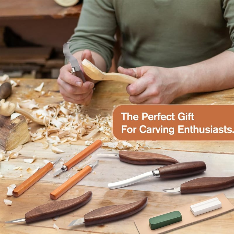 Wood Carving Kit for Beginners – 12-Piece Starter Set with Tools