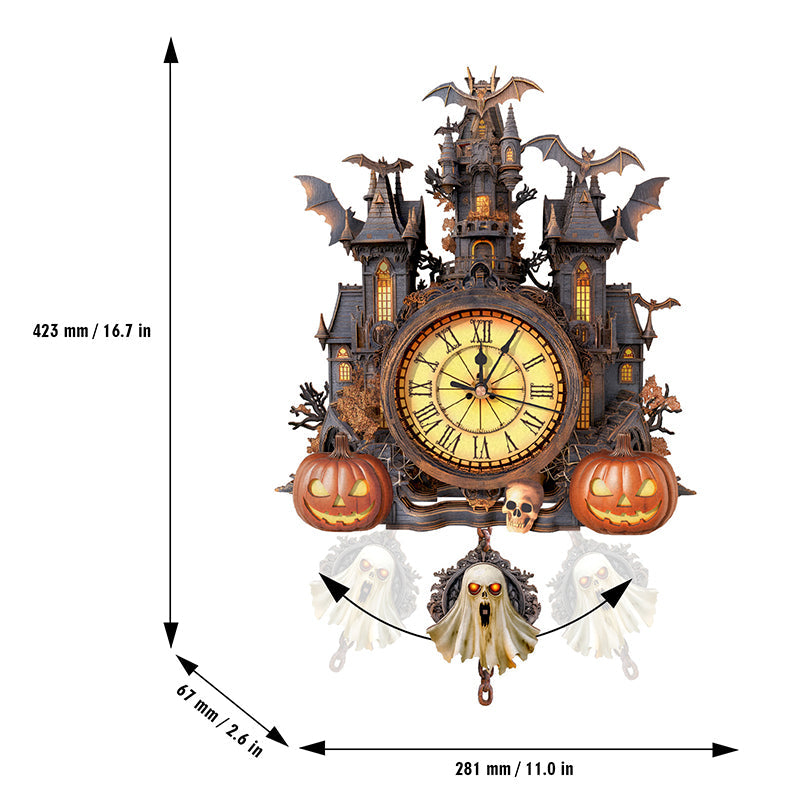 Halloween 3D Puzzle Clock – Wooden Castle Decoration