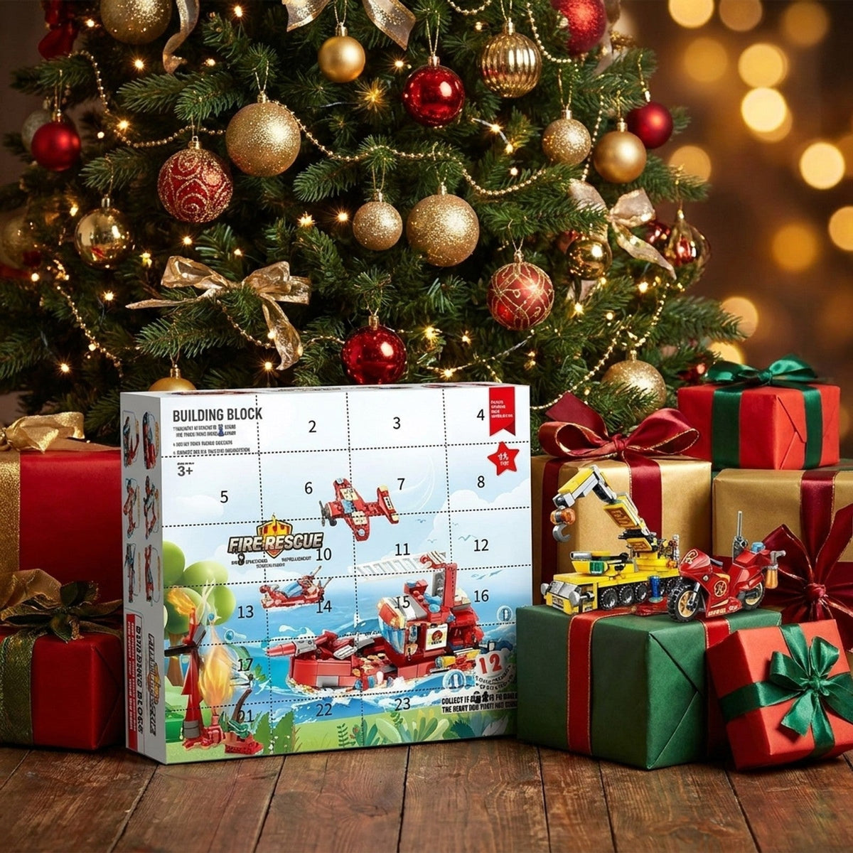 Kids' Fire Rescue and Construction Advent Calendar – Building Brick Vehicles