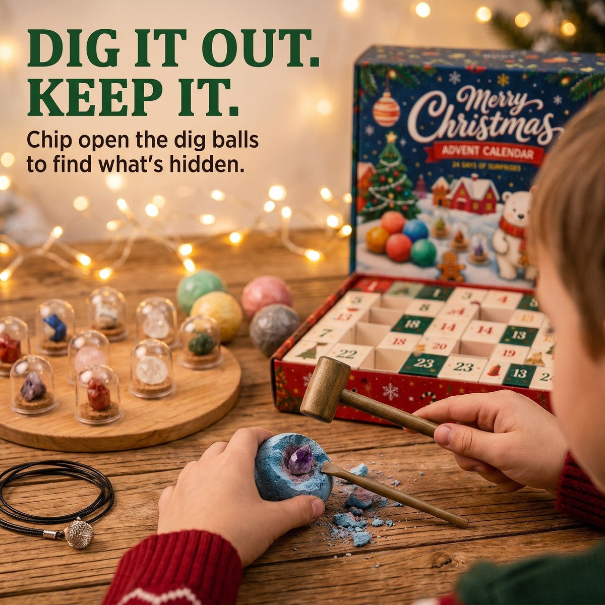 Kids' Gemstone Dig Advent Calendar – 24 Days Treasure Hunt
