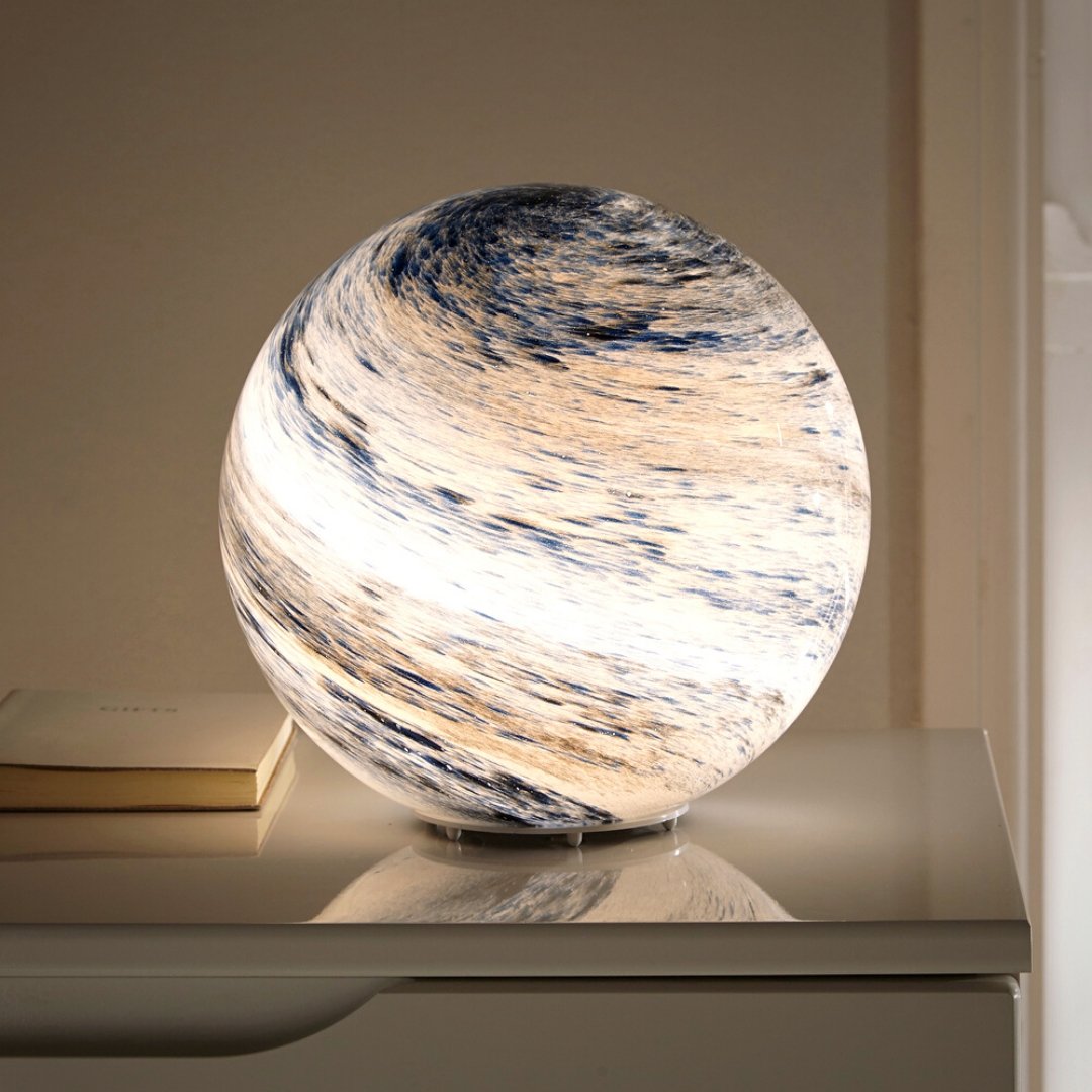 Glass Table Lamp with 16 Color LED Remote Control