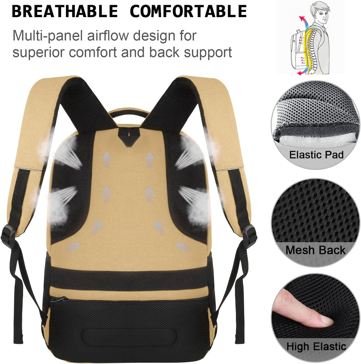 Anti-Theft Laptop Backpack with USB Charging Port