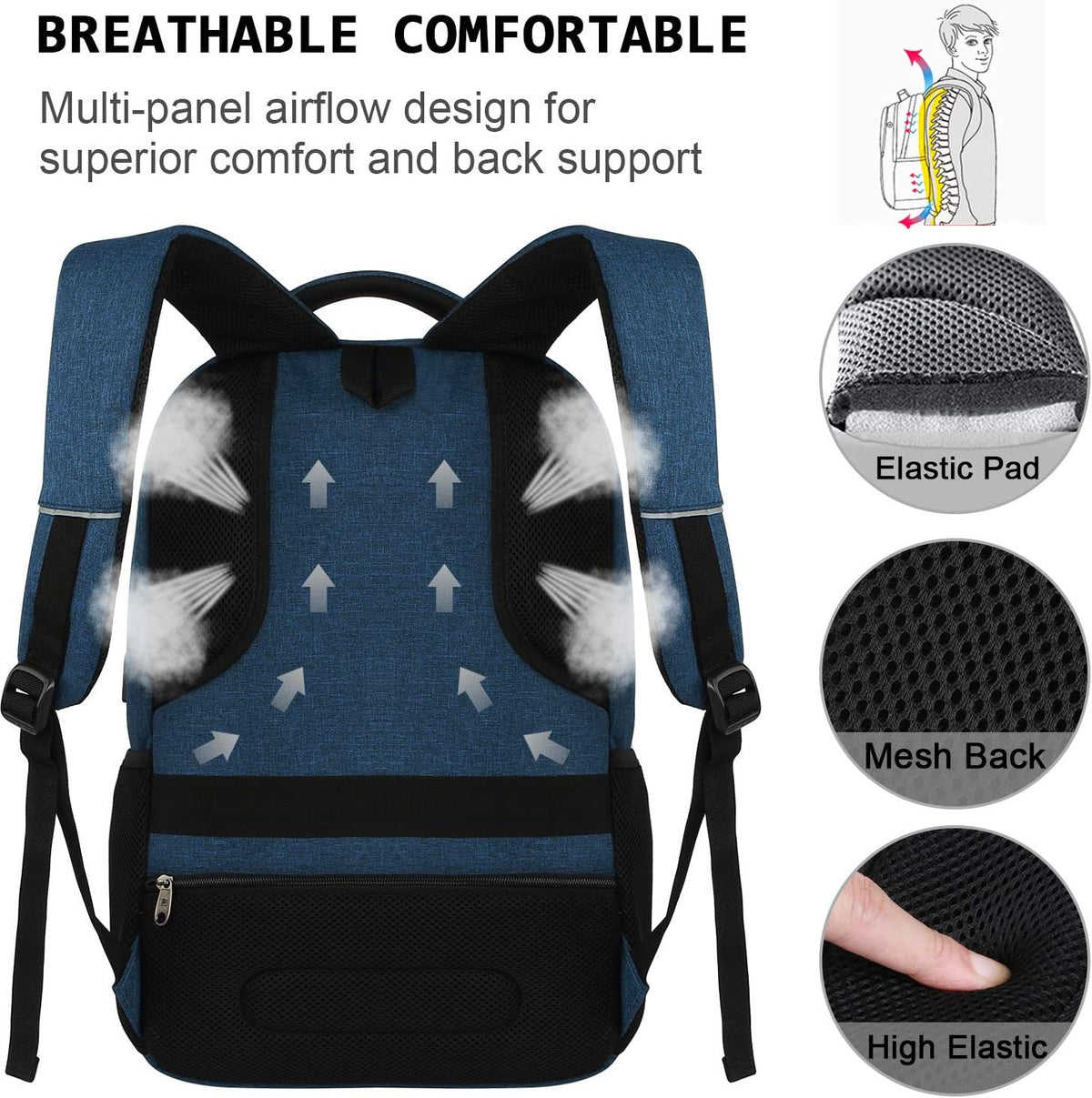 Anti-Theft Laptop Backpack with USB Charging Port