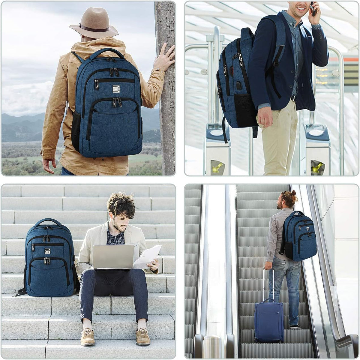 Anti-Theft Laptop Backpack with USB Charging Port