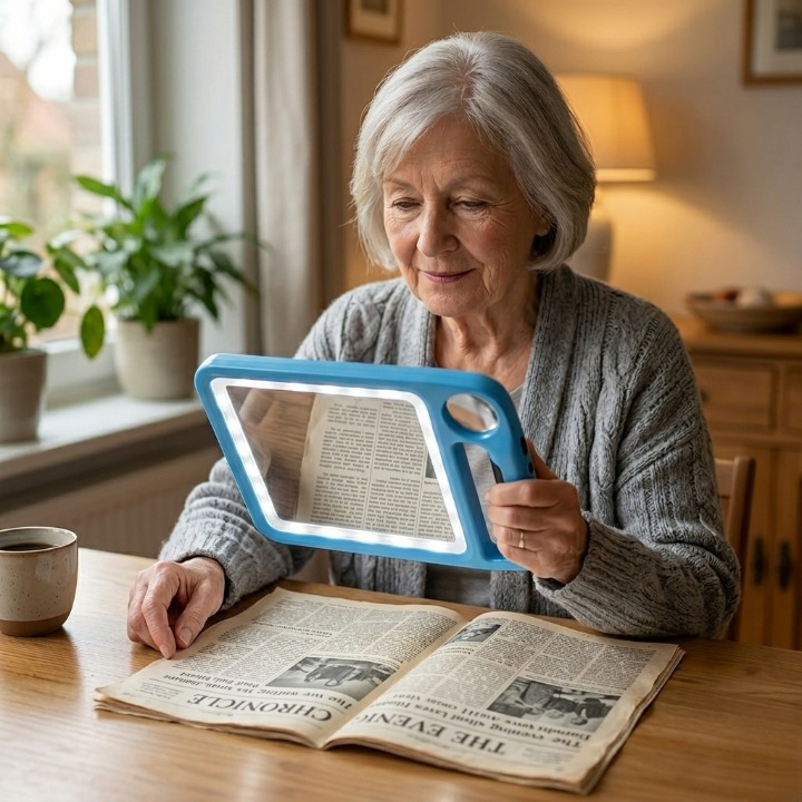 LED Magnifying Glass with 5x & 10x Magnification and USB Charging