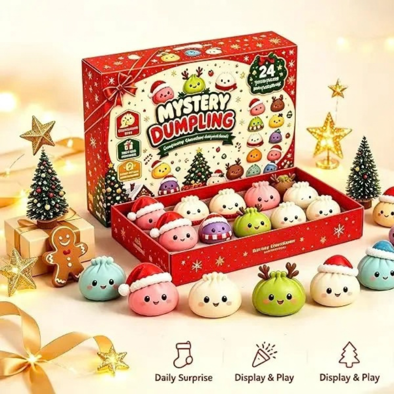 Christmas Advent Calendar with 24 Mini Squishy Figures – Collectible Countdown Toys