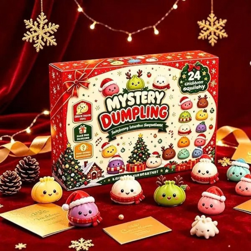 Christmas Advent Calendar with 24 Mini Squishy Figures – Collectible Countdown Toys