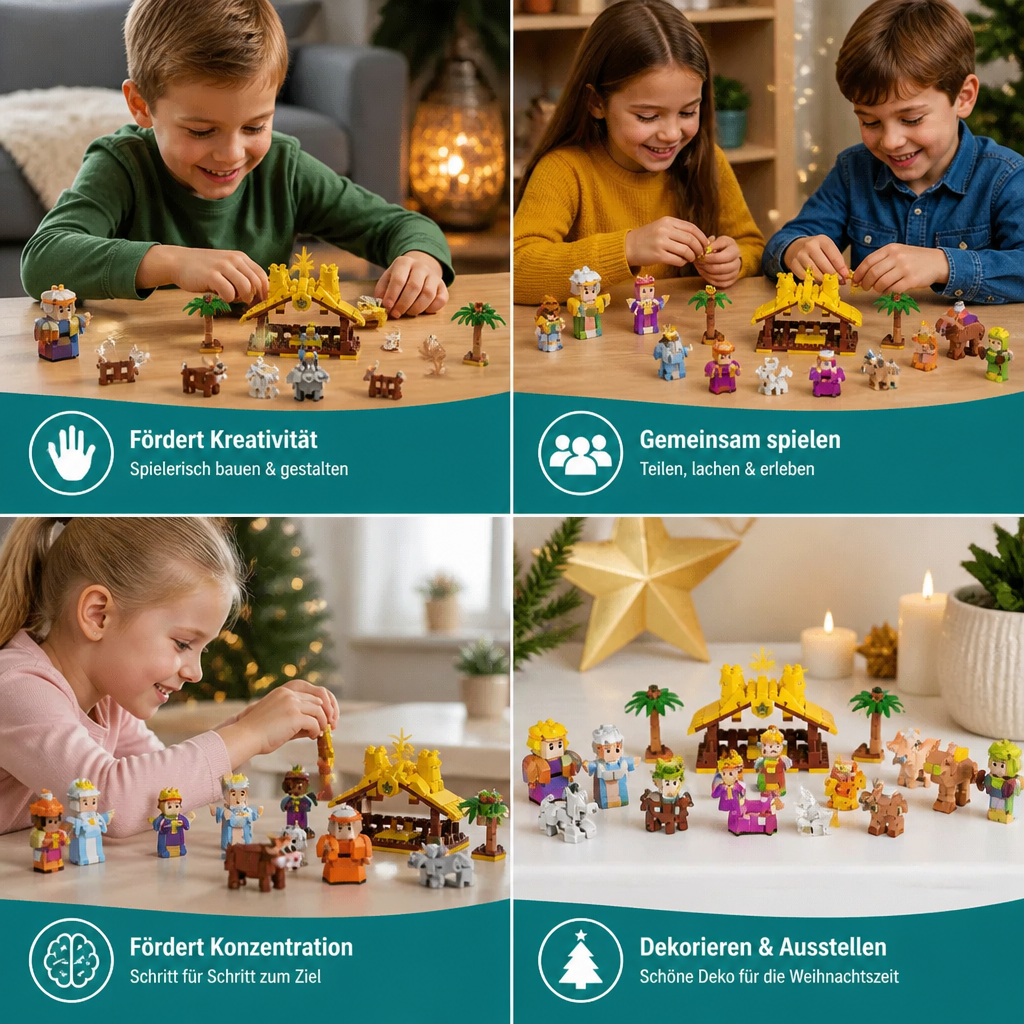 Nativity Scene Advent Calendar – 24-Piece Building Block Set