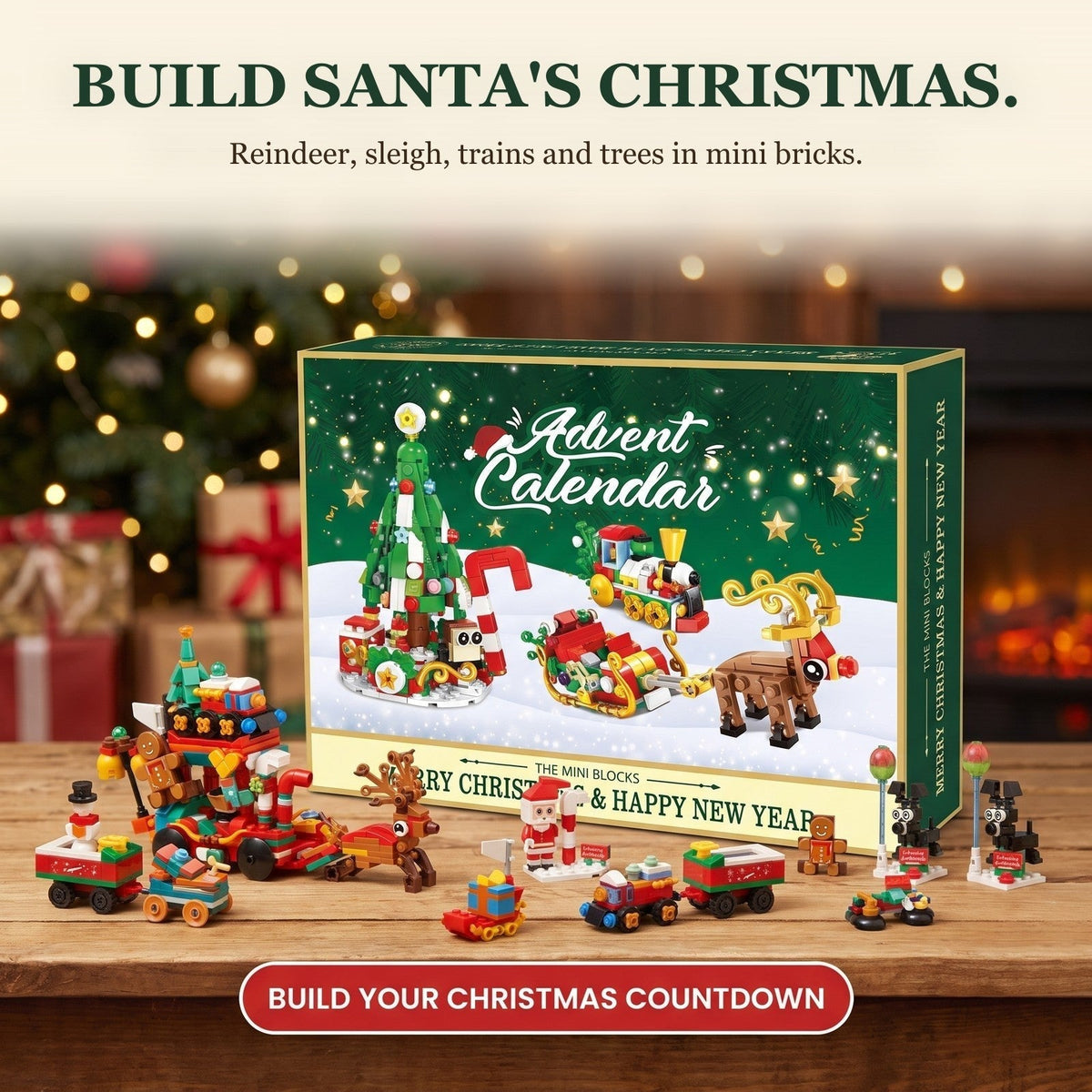 Kids' Christmas Village Advent Calendar – Mini Brick Building Set
