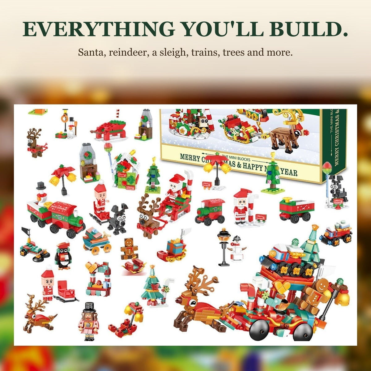 Kids' Christmas Village Advent Calendar – Mini Brick Building Set