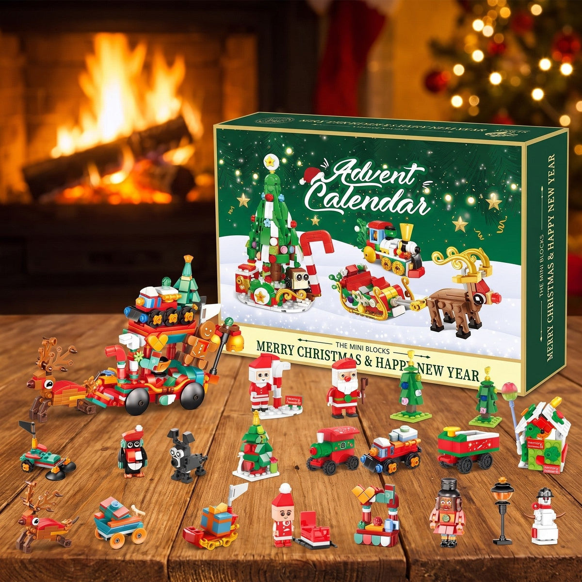 Kids' Christmas Village Advent Calendar – Mini Brick Building Set