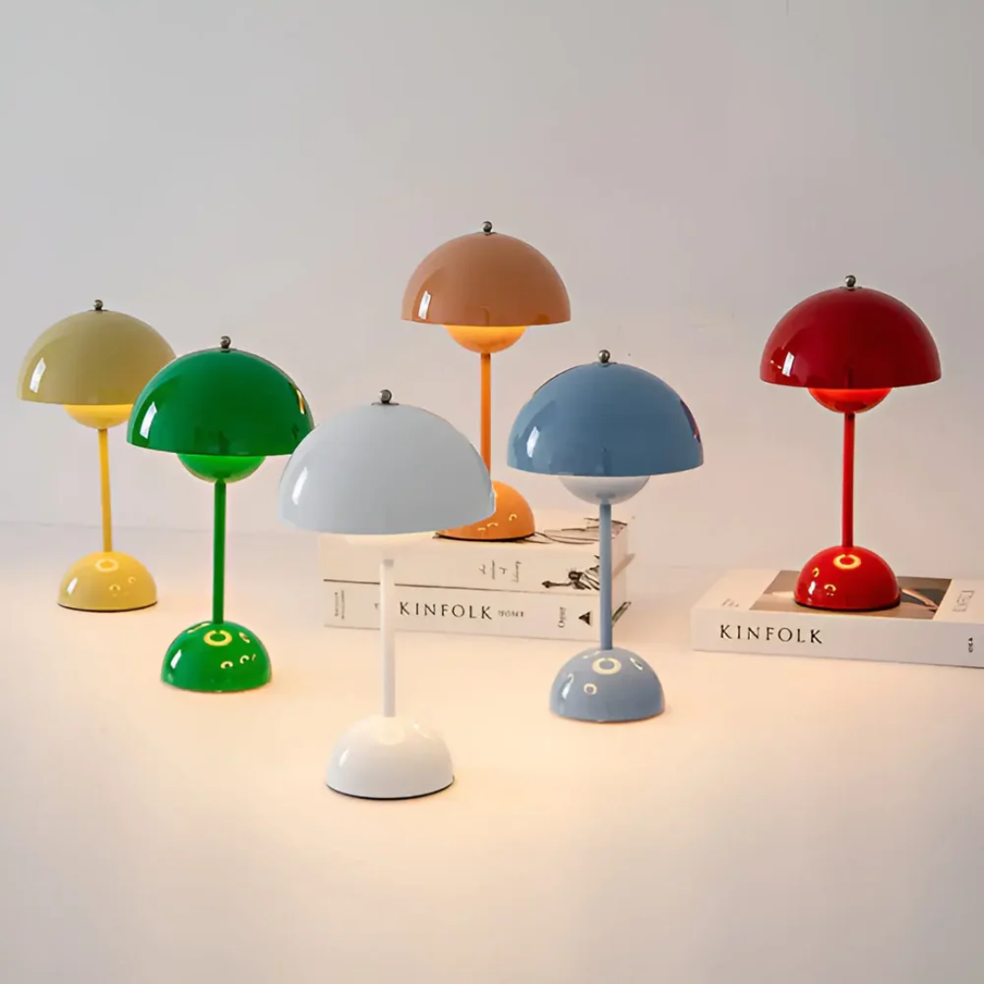 Scandinavian Cordless Table Lamp – Touch Dimmable LED Light