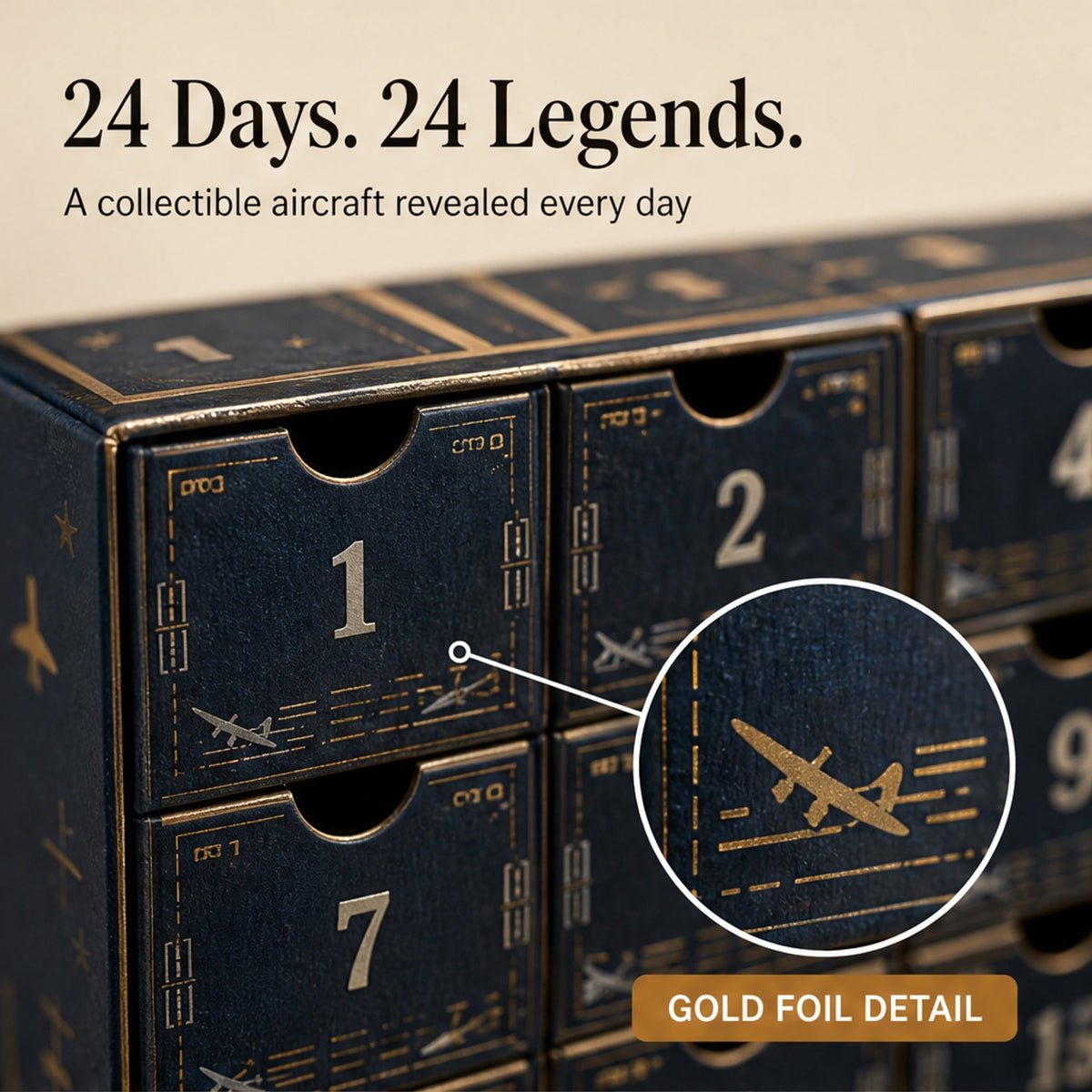 24-Day Aviation Advent Calendar with Collectible Aircraft