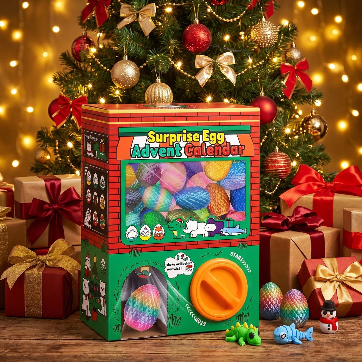 Kids' Advent Calendar with Surprise Eggs and Collectible Figures
