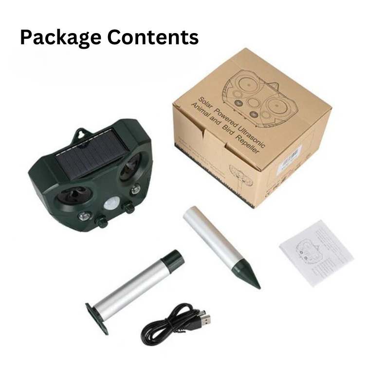 Solar Ultrasonic Pest Deterrent with Motion Sensor & LED