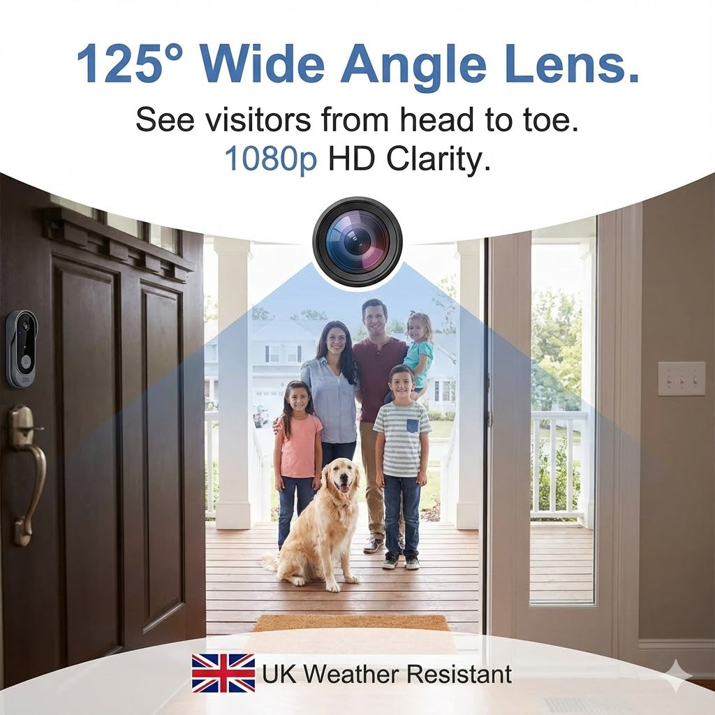 Wireless Video Doorbell HD Camera – No Subscription Required