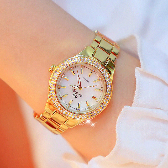 Women's Stainless Steel Quartz Watch – Elegant Round Design