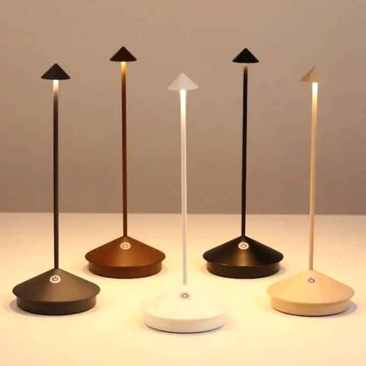 Wireless LED Table Lamp – Dimmable, Water-Resistant, USB Rechargeable