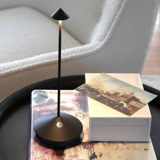 Wireless LED Table Lamp – Dimmable, Water-Resistant, USB Rechargeable