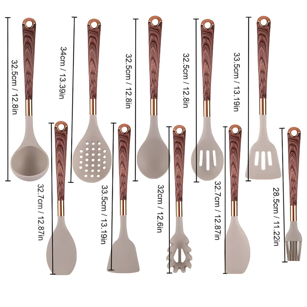 10-Piece Silicone Kitchen Utensil Set for Non-Stick Cookware