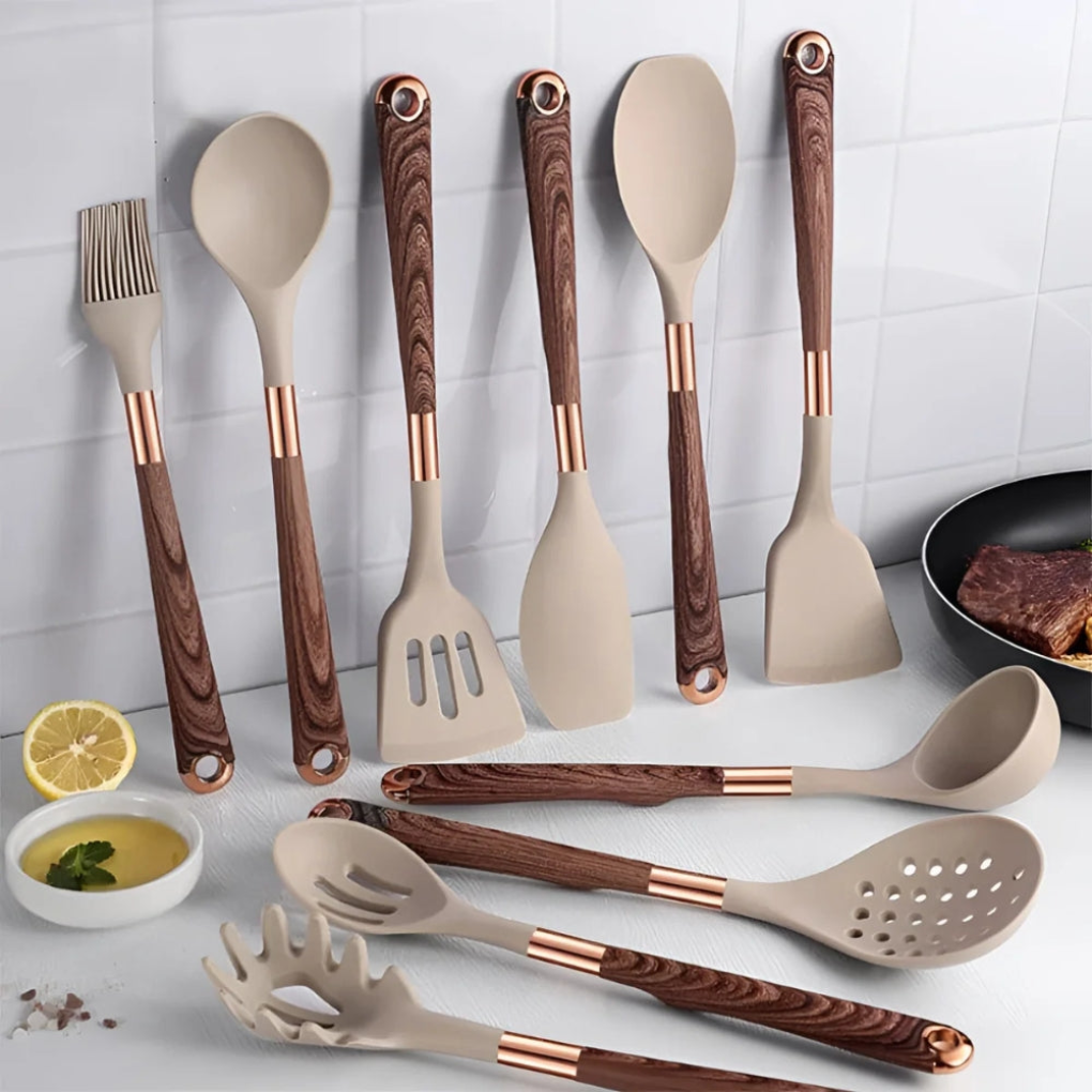 10-Piece Silicone Kitchen Utensil Set for Non-Stick Cookware
