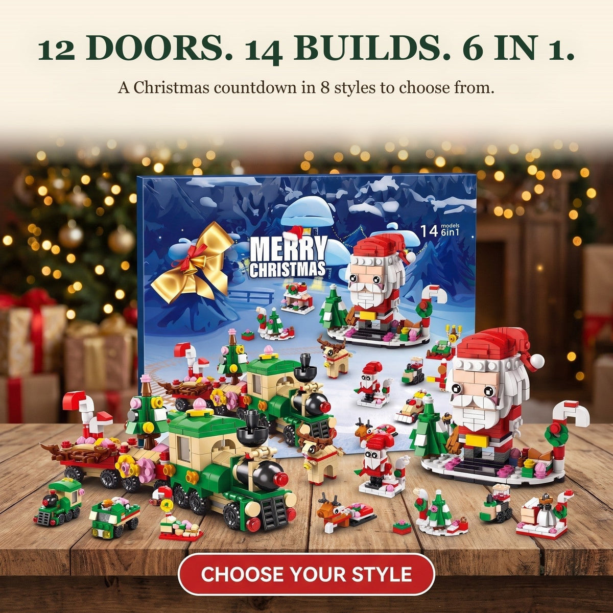 12-Day Christmas Advent Calendar – 14 Brick Builds Multi-Colour