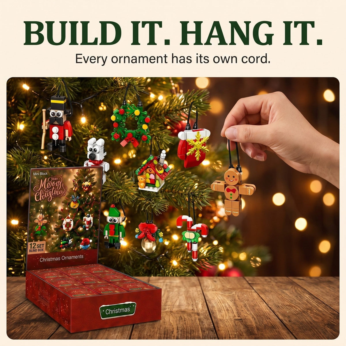 12-Day Christmas Mini Ornament Advent Calendar Blind Box Set – Red or Pink