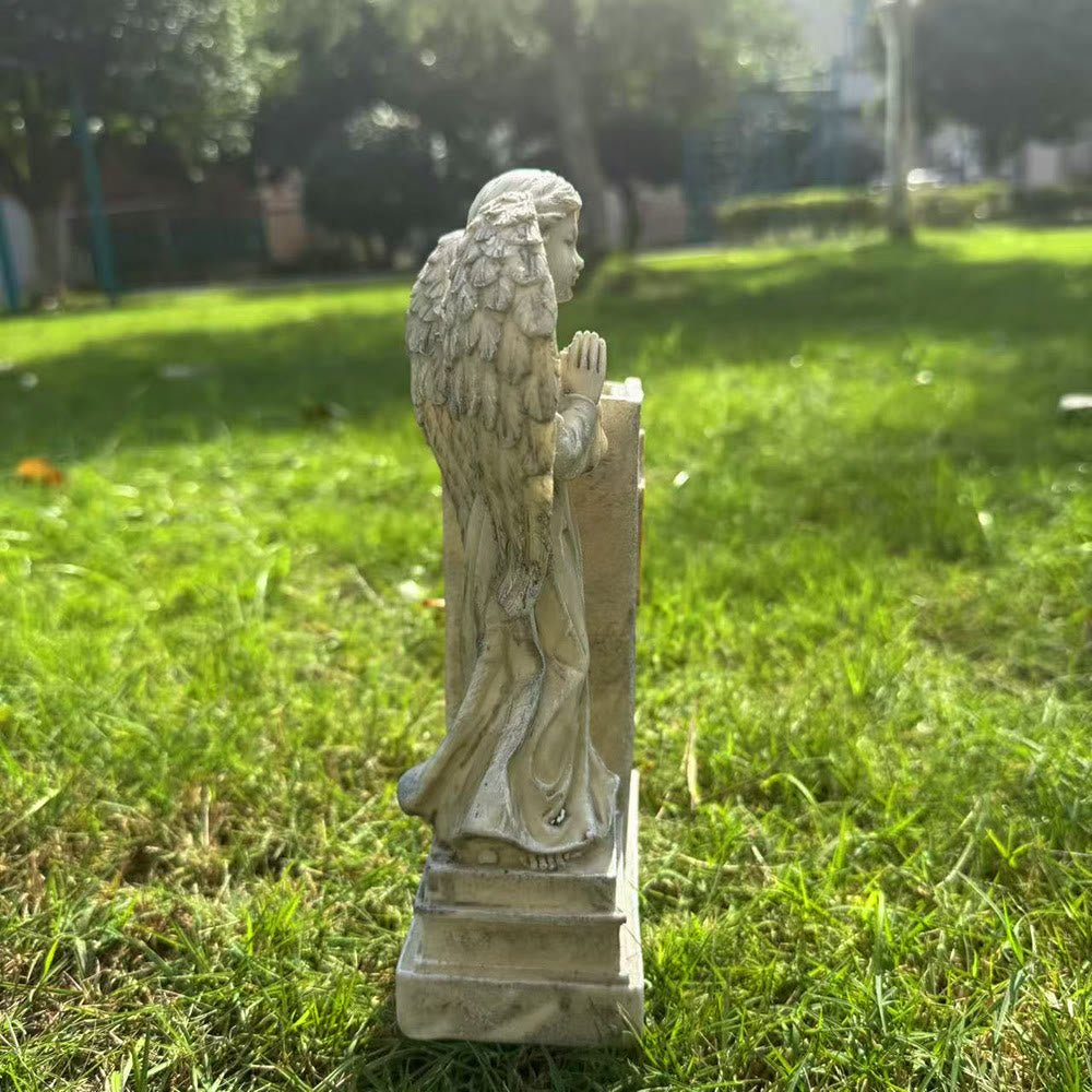Resin Praying Angel Cross Vase – Memorial Home Decor