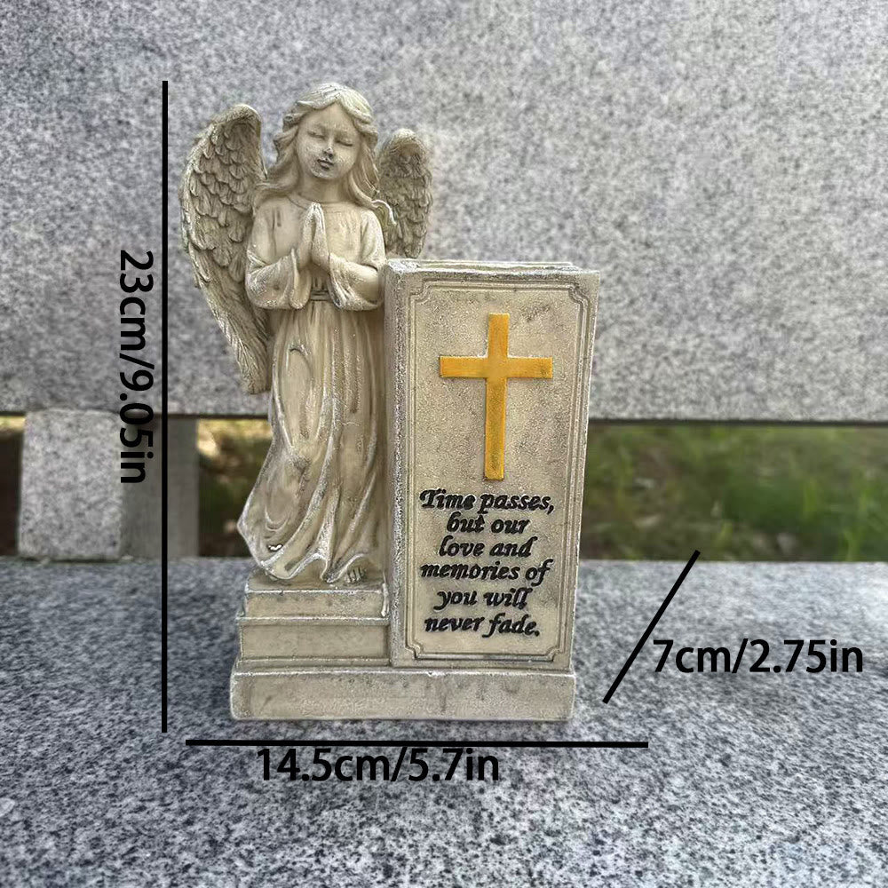 Resin Praying Angel Cross Vase – Memorial Home Decor