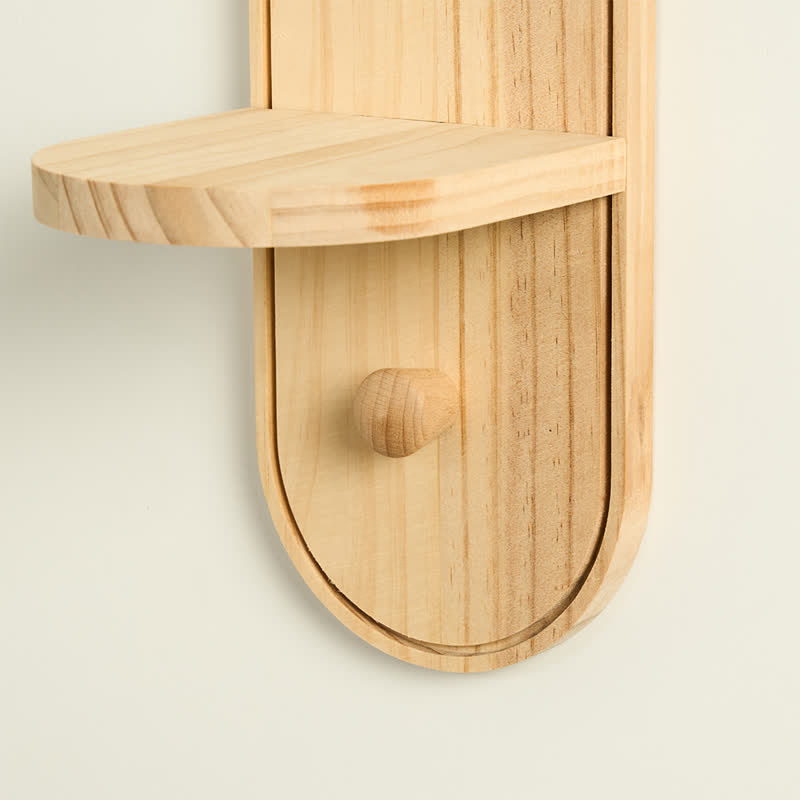 Wooden Prayer Altar Shelf with Cross – Handcrafted Devotional Wall Decor