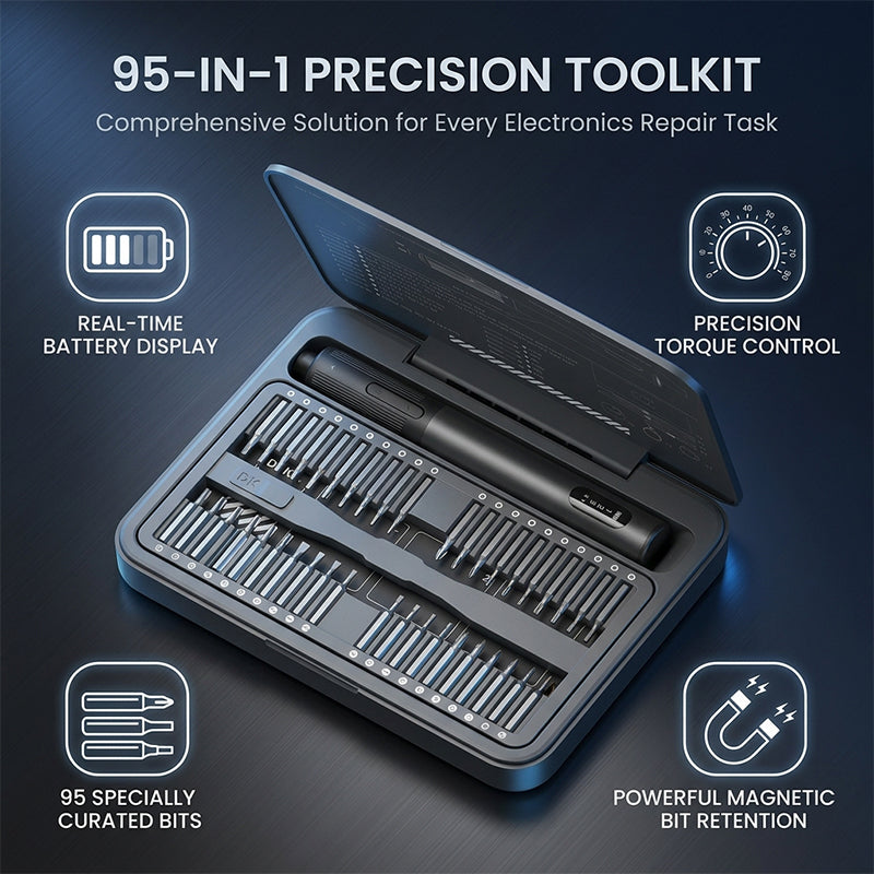 Rechargeable Mini Electric Screwdriver with 95-Piece Precision Repair Kit