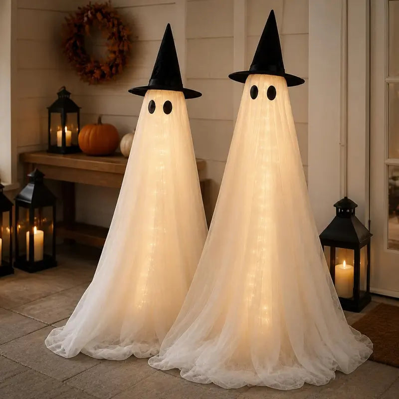 Outdoor Halloween Ghost Lights with Remote Control & Timer