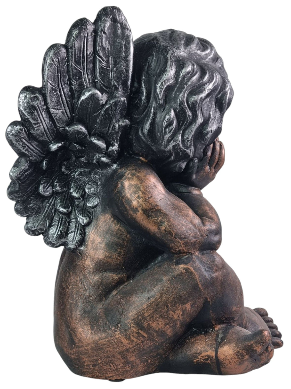 Bronze Effect Cherub Angel Garden Statue Ornament