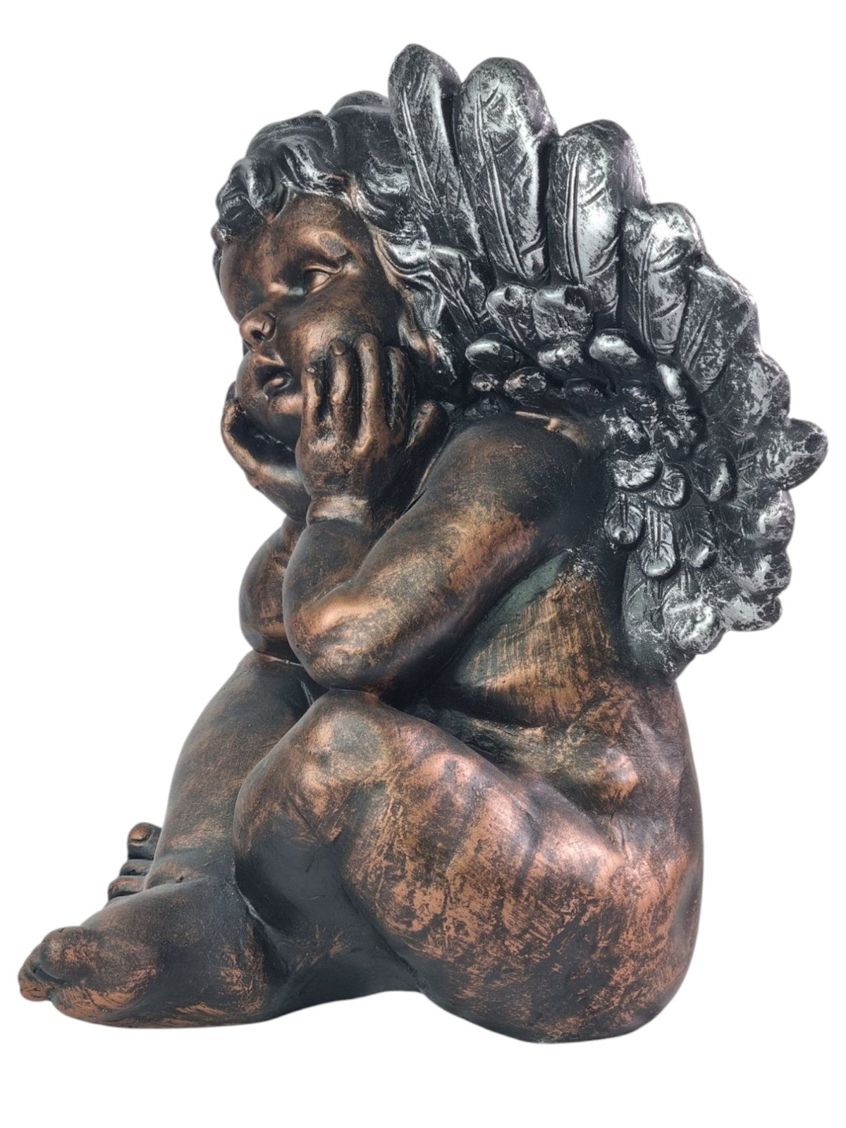 Bronze Effect Cherub Angel Garden Statue Ornament