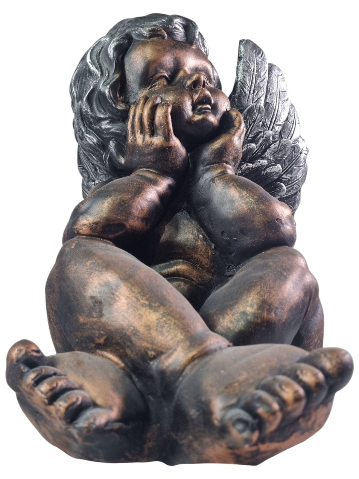 Bronze Effect Cherub Angel Garden Statue Ornament