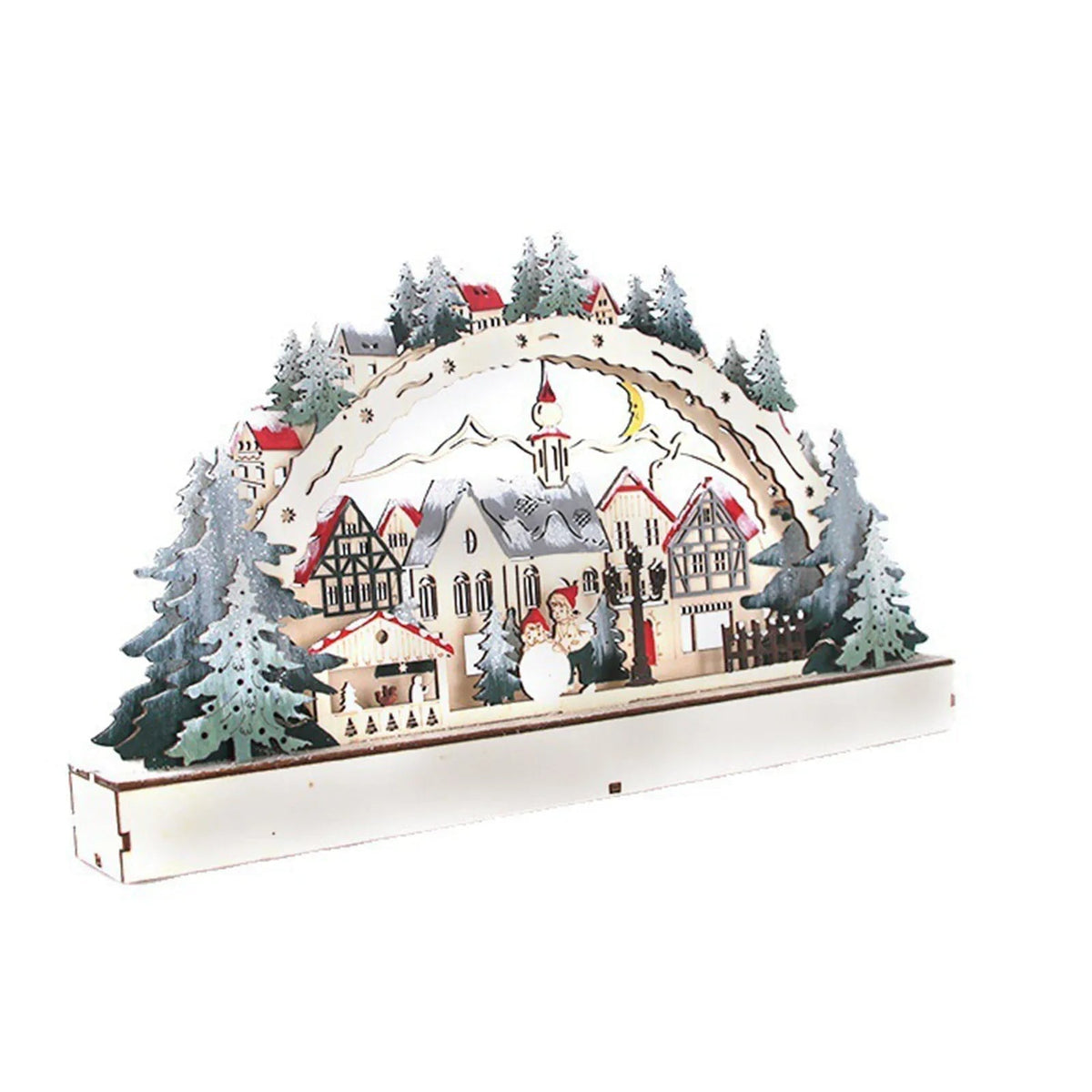 Wooden Advent Calendar with 24 Compartments & Warm LED Lights
