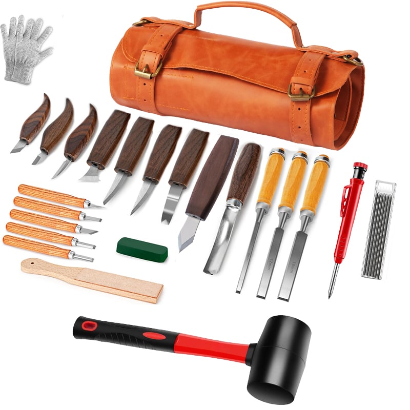 Wood Carving Kit for Beginners – 12-Piece Starter Set with Tools
