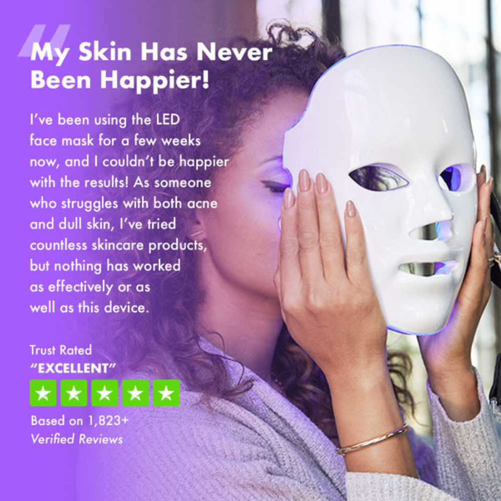 LED Face Mask – 90 Medical Grade Lights for Anti-Aging Skin Care