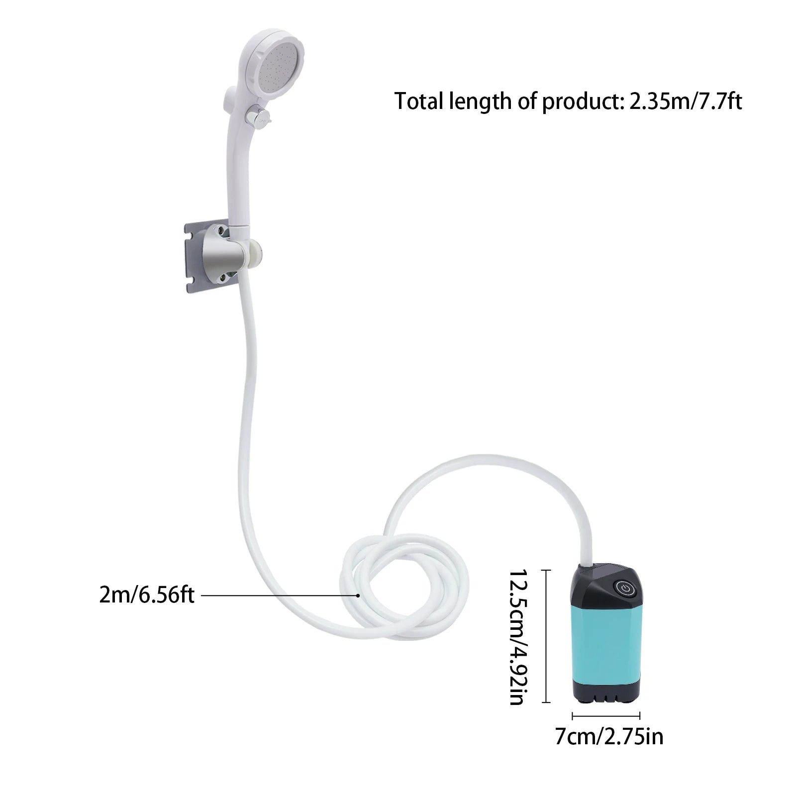 Portable Electric Camping Shower with Battery – 90 Min Runtime
