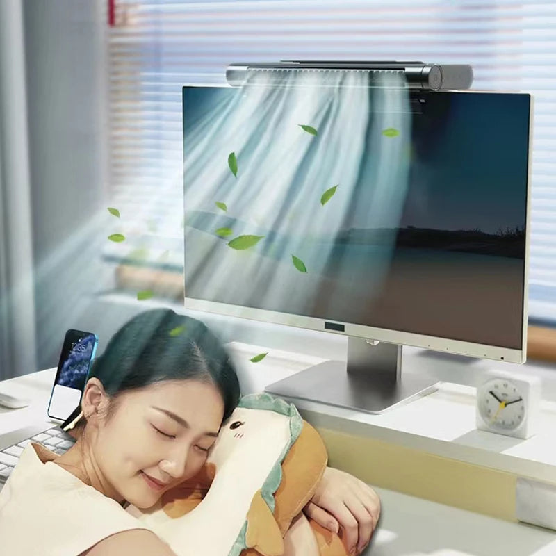 USB Bladeless Desktop Fan with Monitor Mount