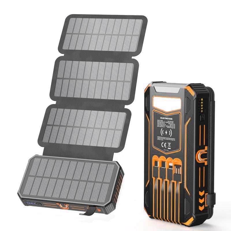 20000mAh Solar Power Bank with Wireless Charging